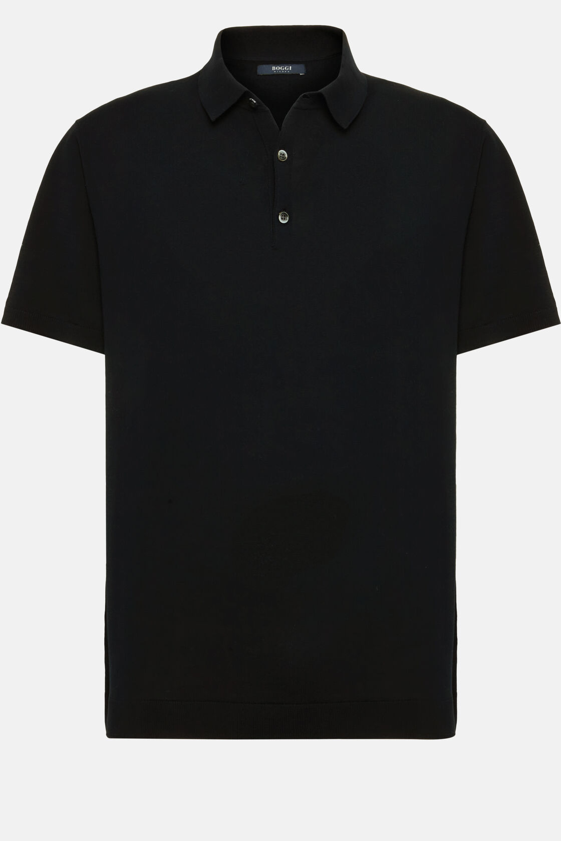 Черная рубашка-поло из хлопкового креп-трикотажа для спорта и фитнеса – фото №  6