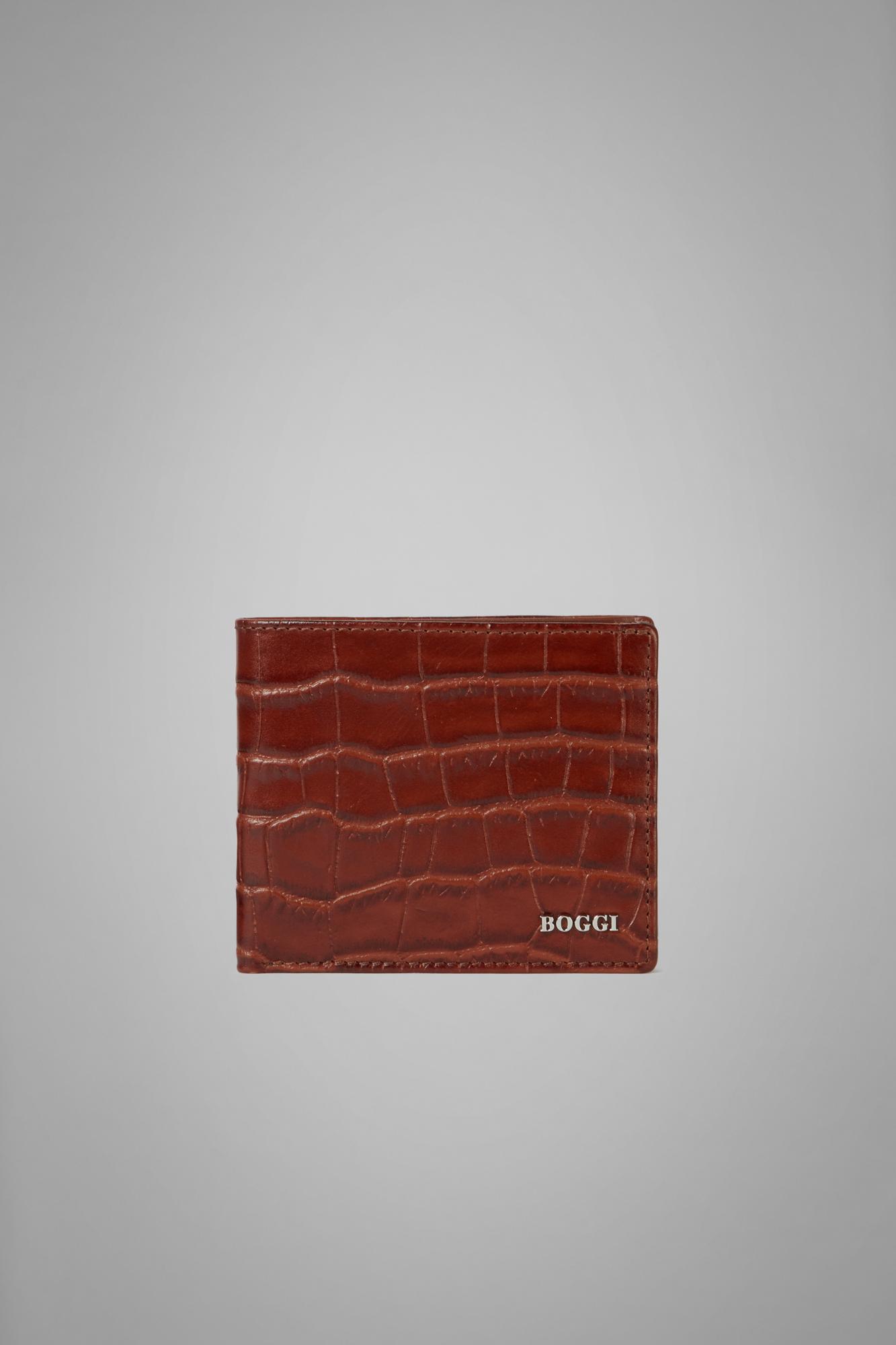 Красно-коричневое портмоне из натуральной кожи под крокодила для спорта и фитнеса – фото №  1