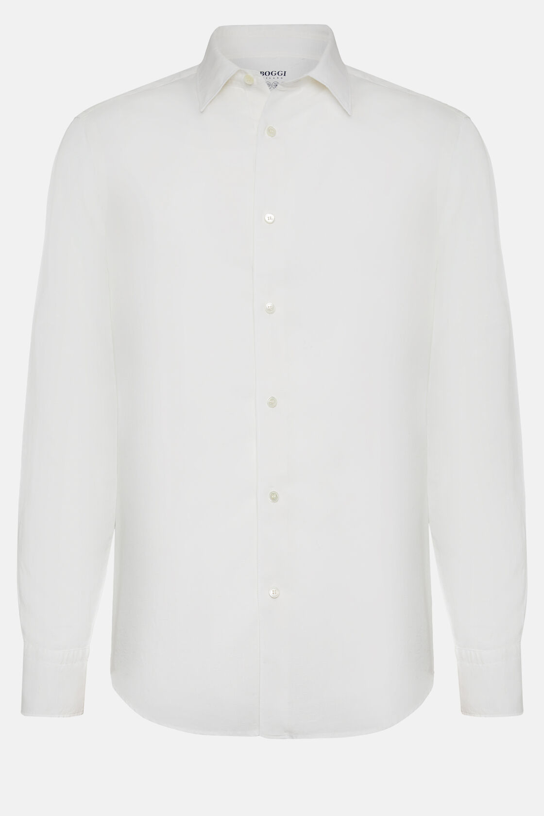 Белая льняная рубашка из тенселя стандартного кроя для спорта и фитнеса – фото №  7