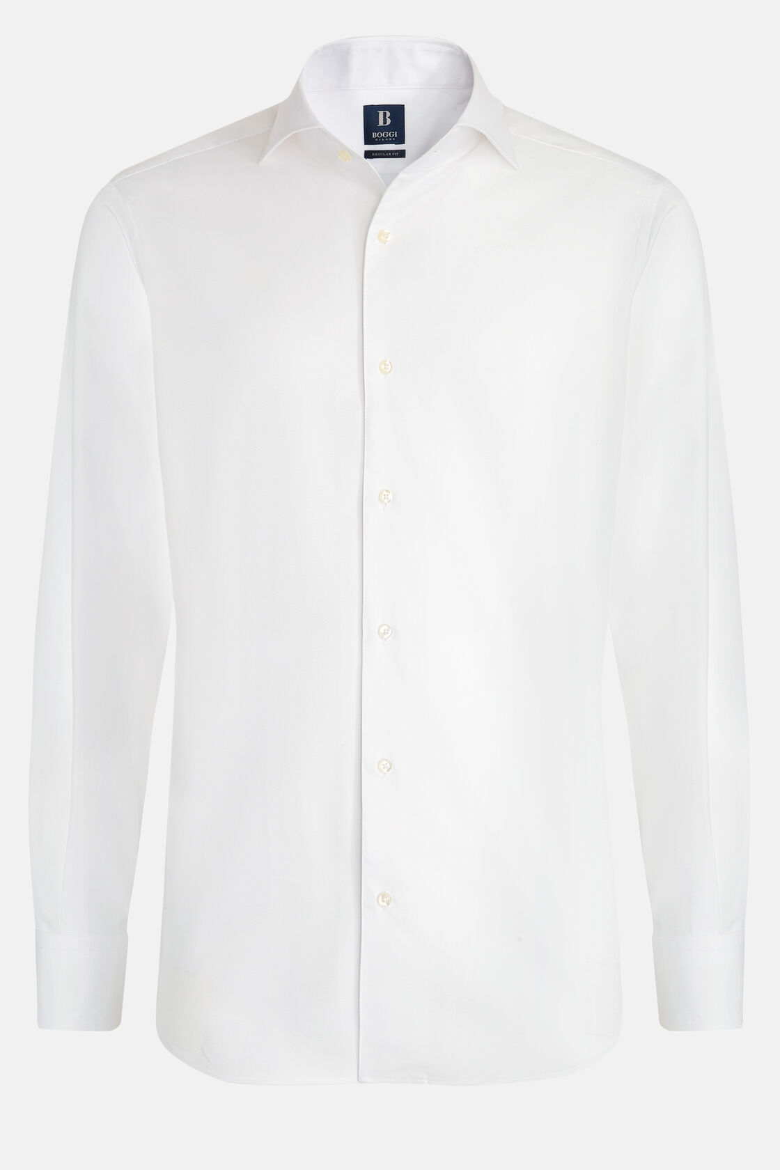 Белая рубашка классического кроя из хлопка добби для спорта и фитнеса – фото №  7