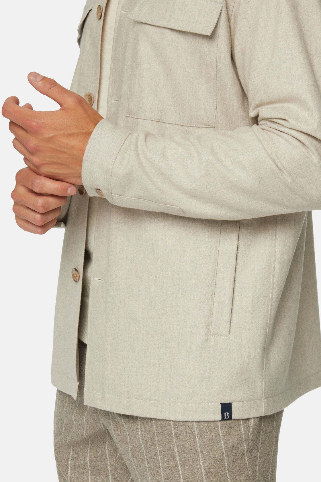 Куртка - рубашка из шерстяной фланели Vitale Barberis Canonico для спорта и фитнеса – фото №  5