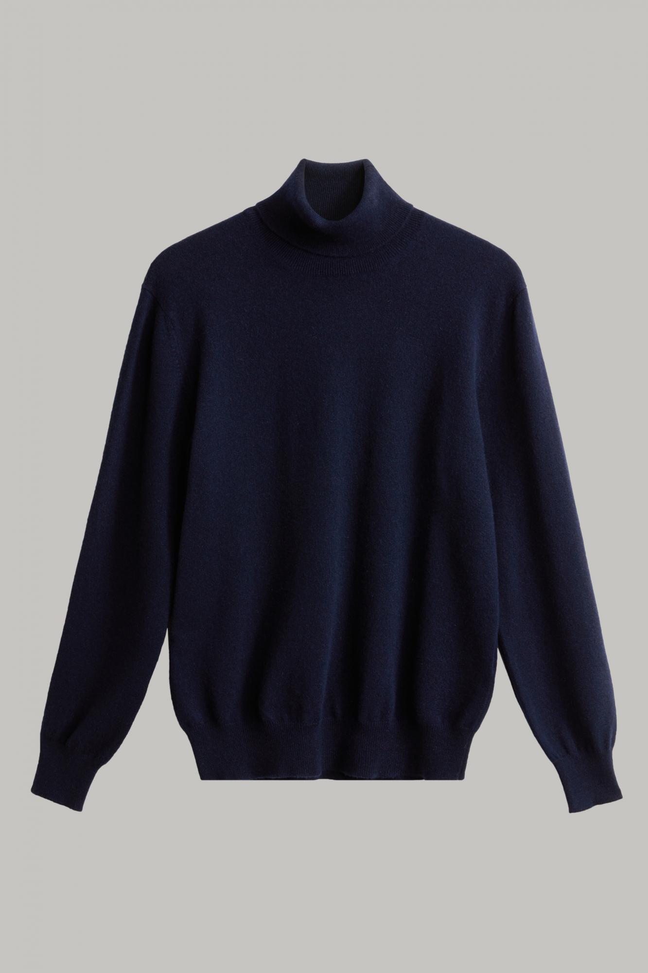 Тёмно-синий пуловер из кашемира для спорта и фитнеса – фото №  1