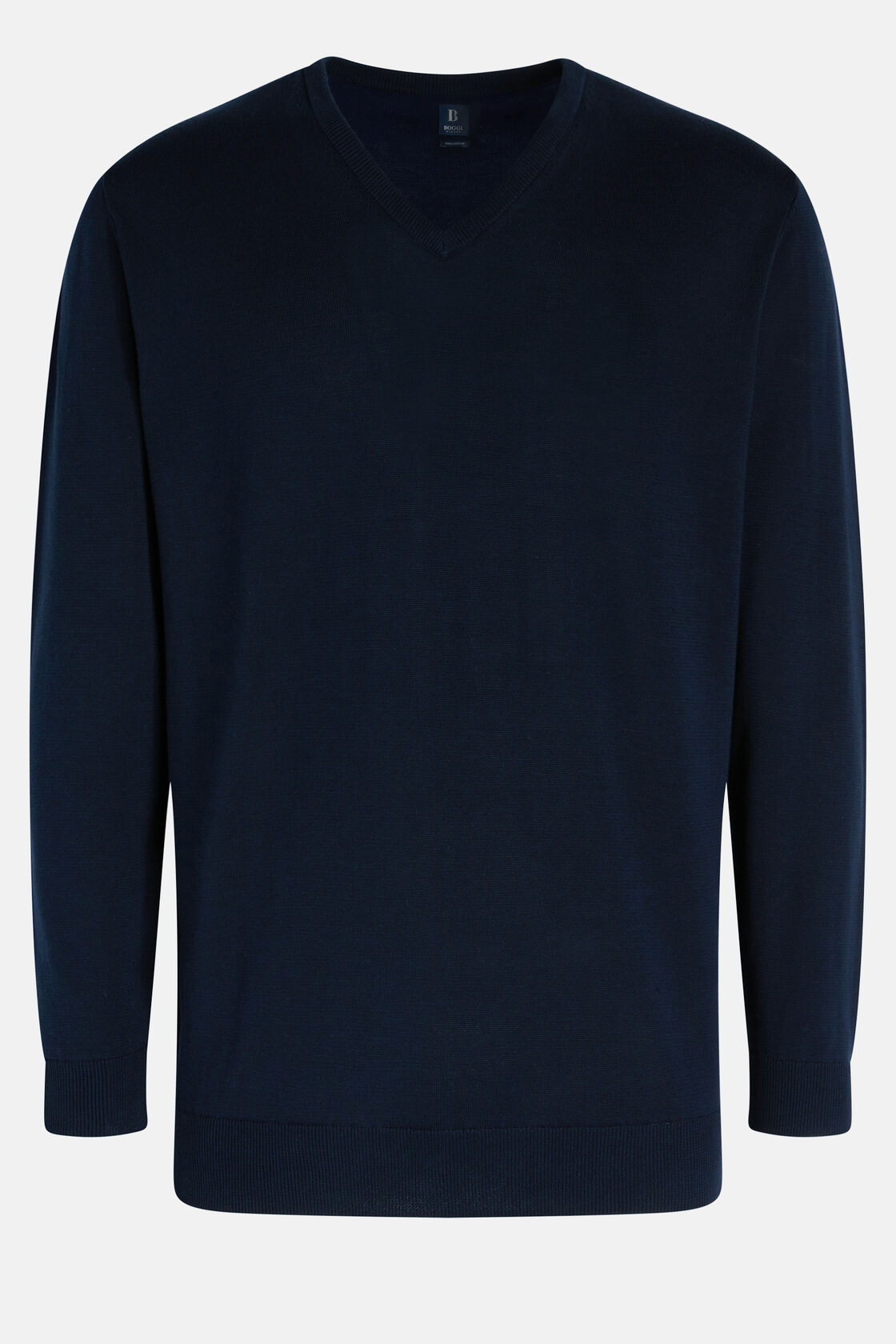 Пуловер из хлопка Pima тёмно - синего цвета для спорта и фитнеса – фото №  5