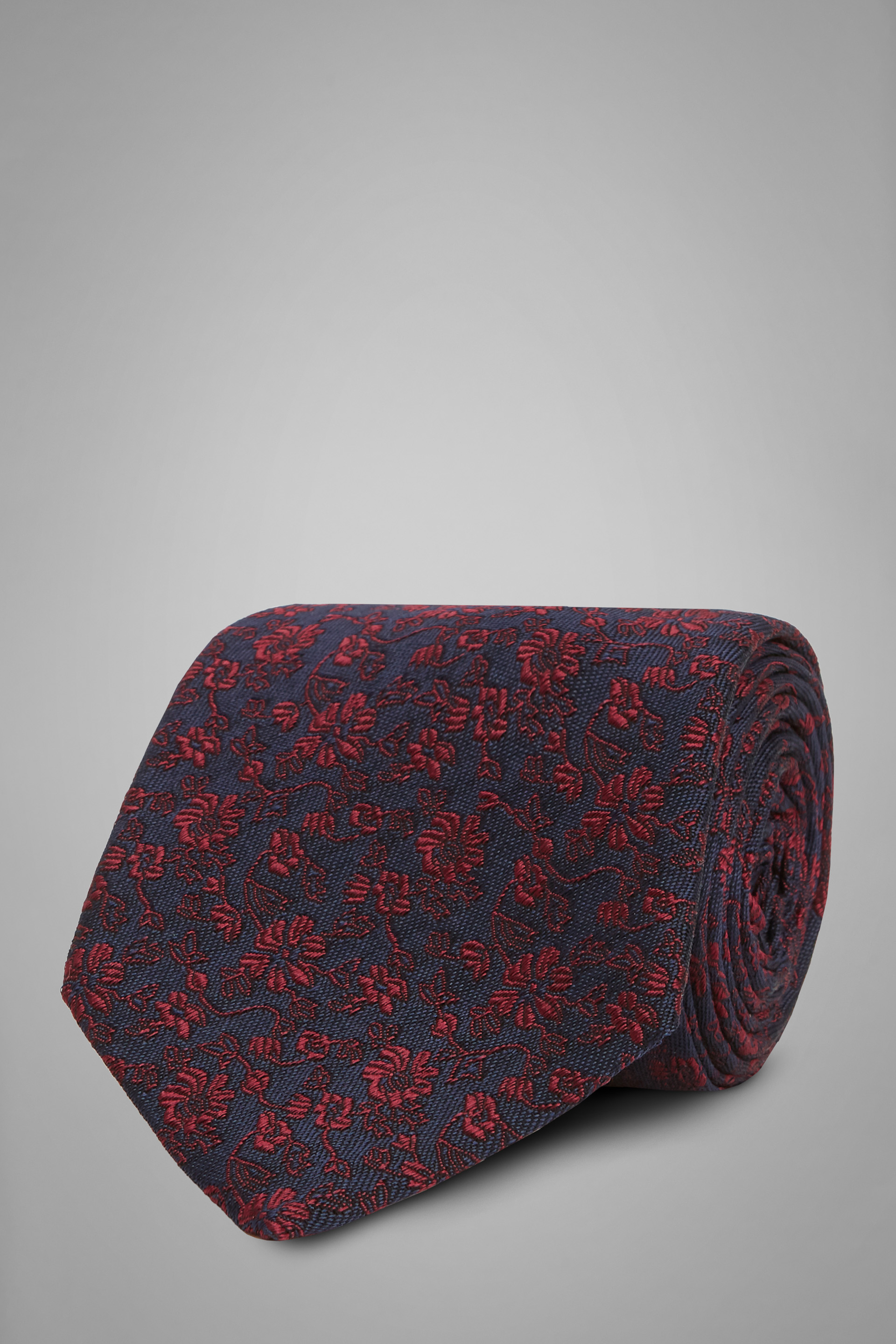 Жаккардовый галстук из шёлка и хлопка с цветочным орнаментом для спорта и фитнеса – фото №  2