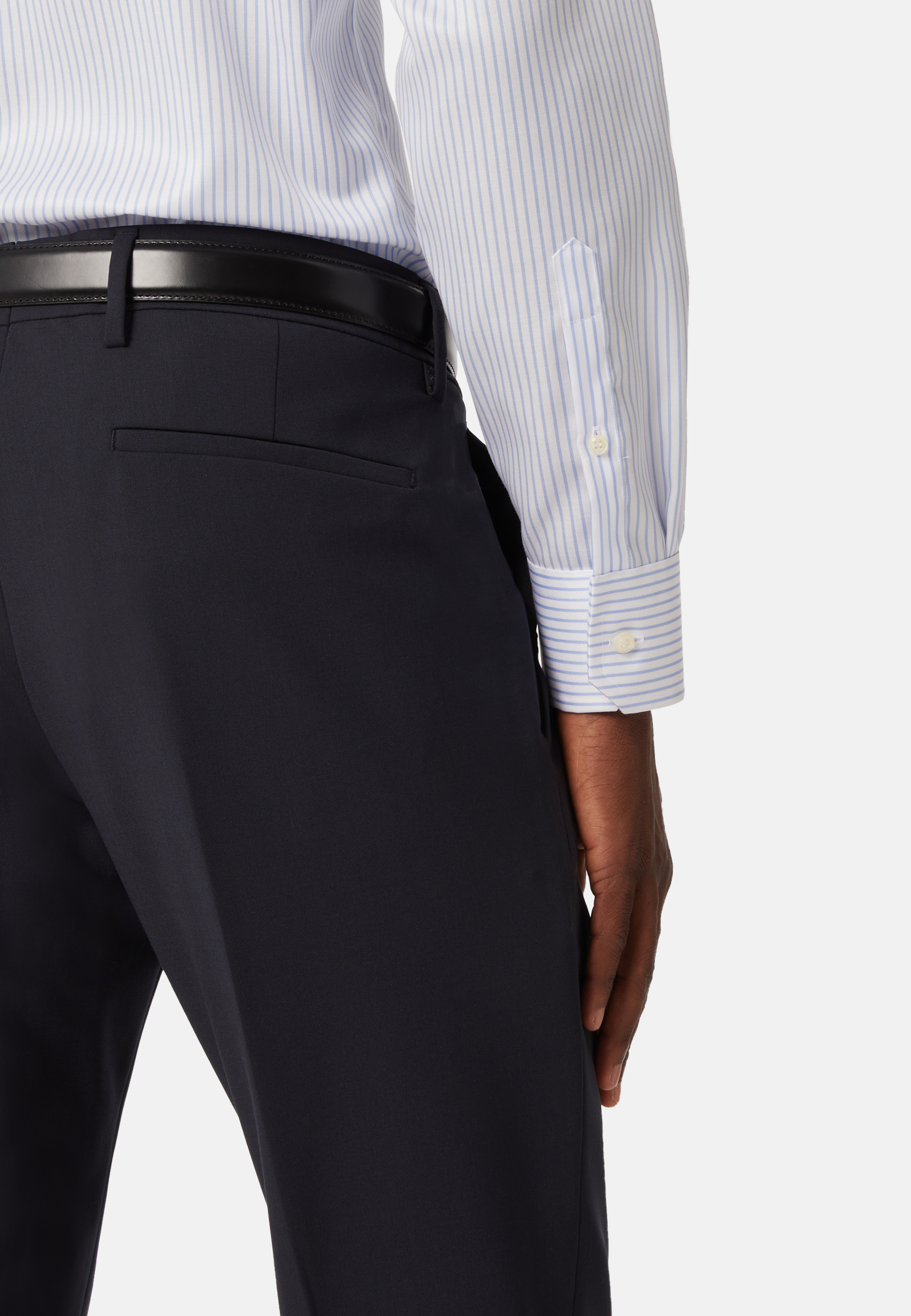 Рубашка в полоску из хлопка Slim Fit для спорта и фитнеса – фото №  5
