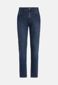 Синие джинсы средней длины