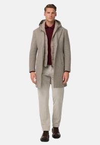 Пальто из шерстяного джерси с жилетом