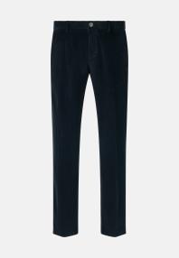 Брюки из эластичного велюра приталенные (slim fit)