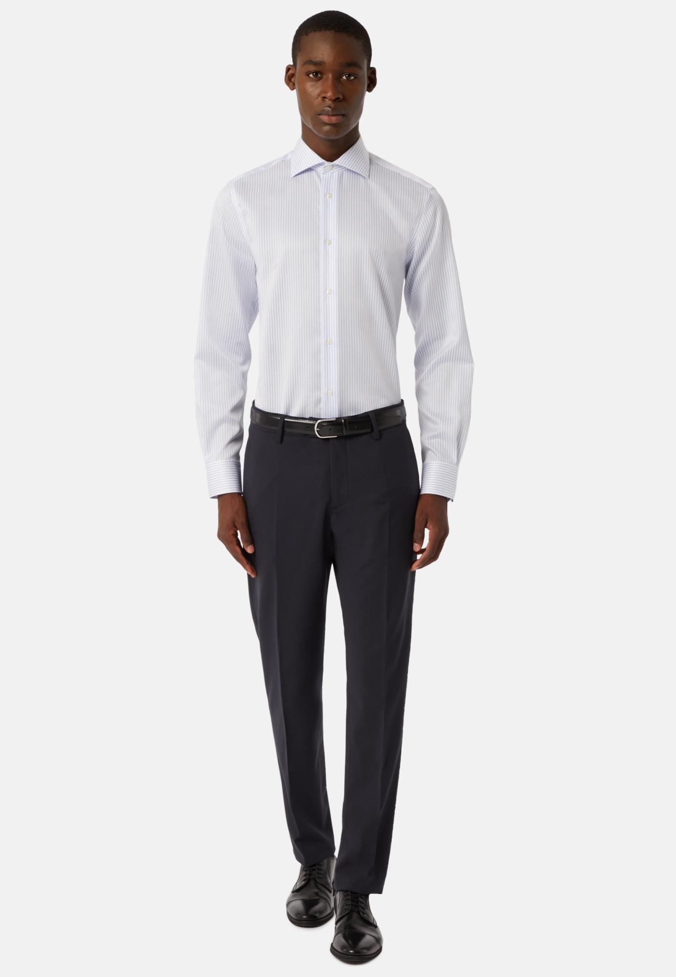 Рубашка в полоску из хлопка Slim Fit для спорта и фитнеса – фото №  2