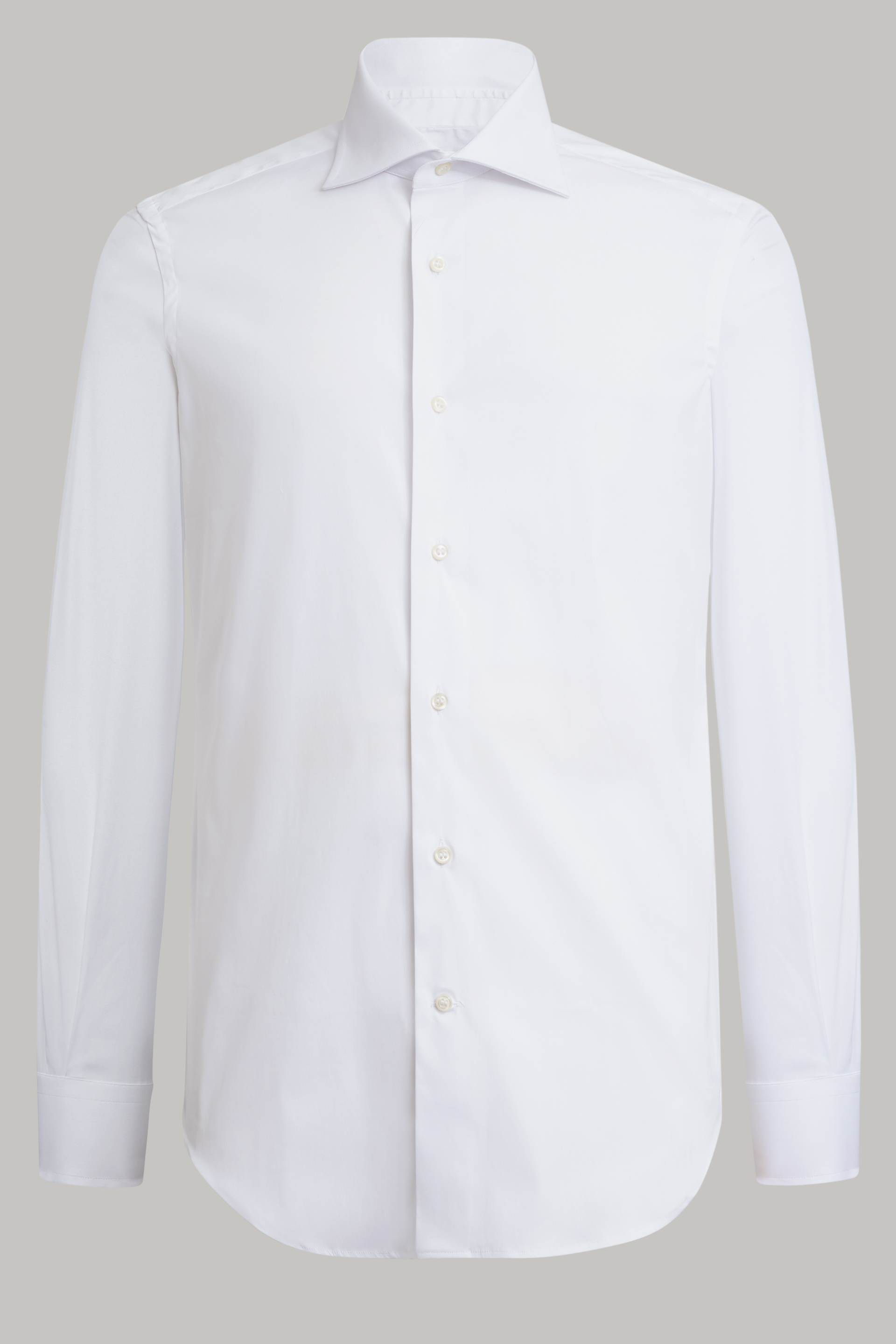 Белая эластичная сорочка из хлопка и нейлона для спорта и фитнеса – фото №  5