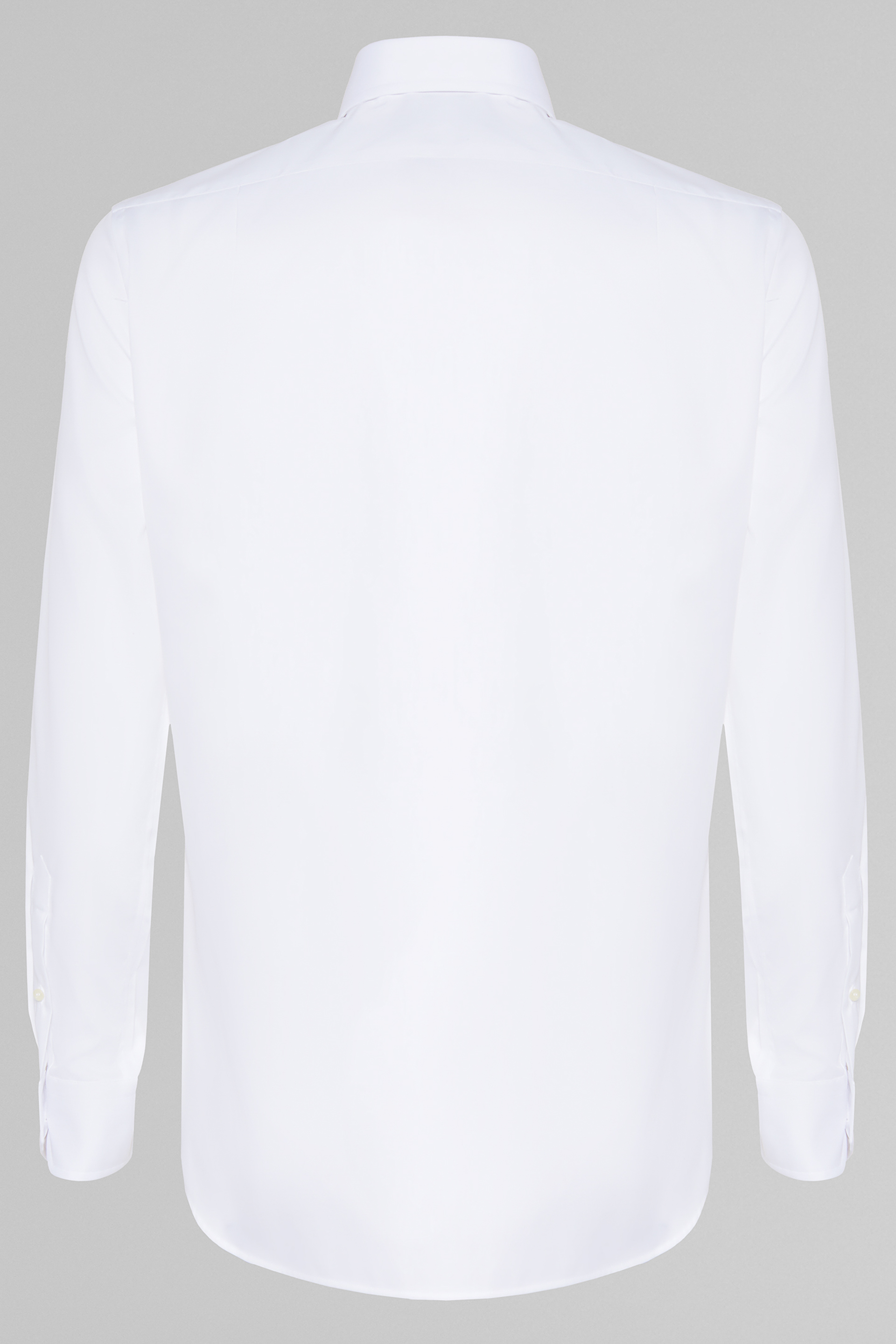 Белая фактурная хлопковая сорочка прямого силуэта для спорта и фитнеса – фото №  5