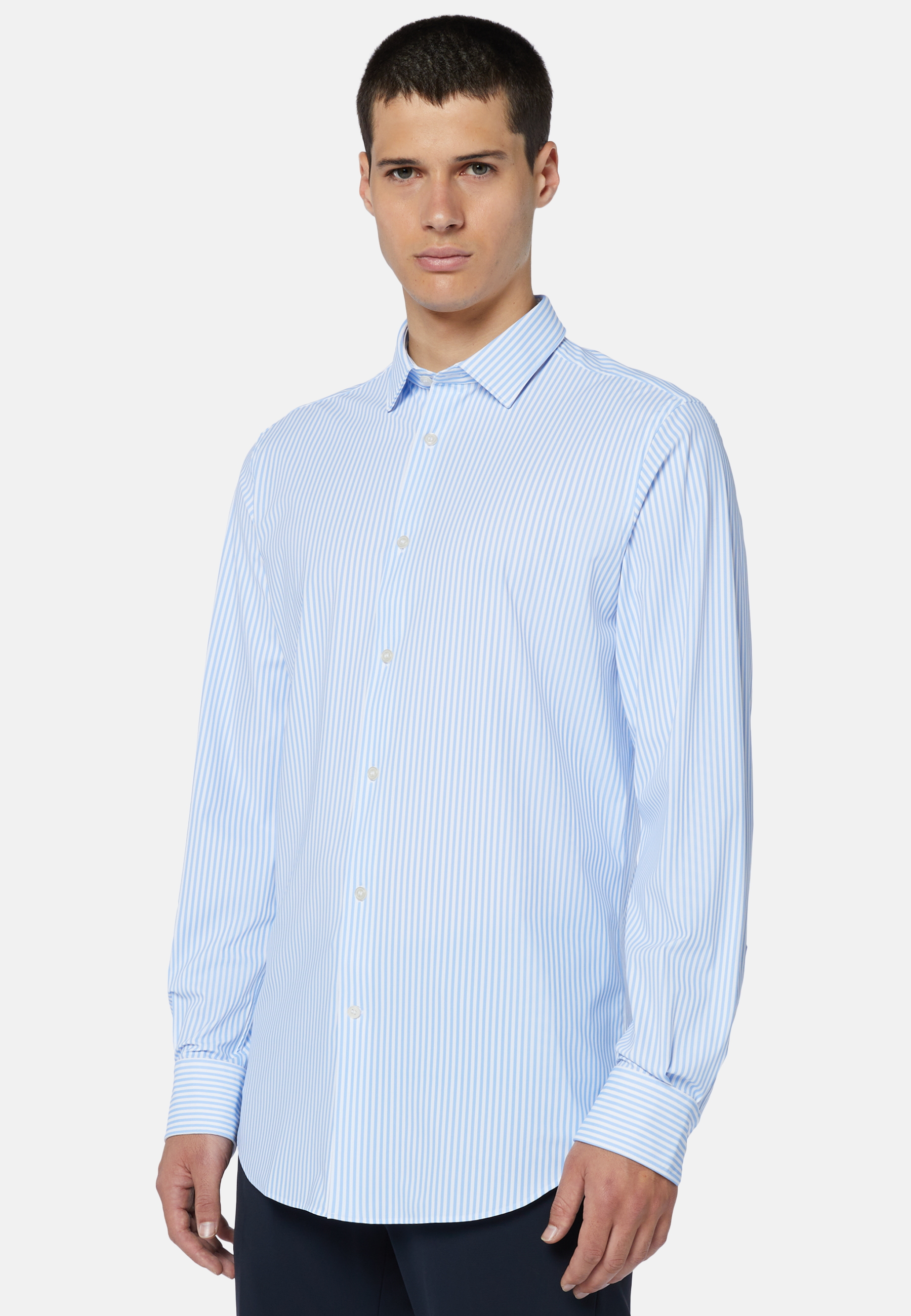 Рубашка Slim fit в полоску для спорта и фитнеса – фото №  4