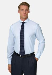 Рубашка из хлопка в полоску немнущаяся, приталенный крой (slim fit)