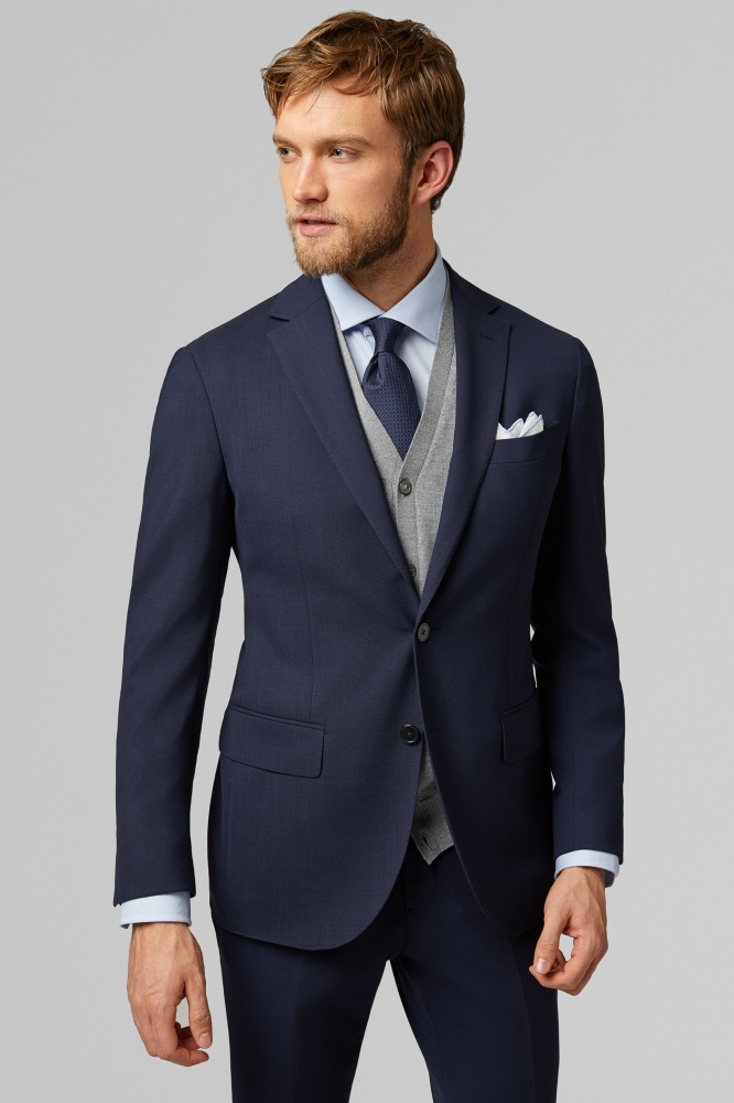 BLAZER BLUE DRESS FROM MANTUA WOOL TRAVEL BLAZER BLUE DRESS FROM MANTUA WOOL TRAVEL