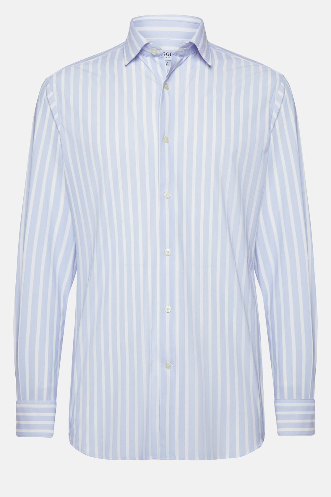 Рубашка Slim Fit небесно-голубого цвета из эластичного нейлона для спорта и фитнеса – фото №  7