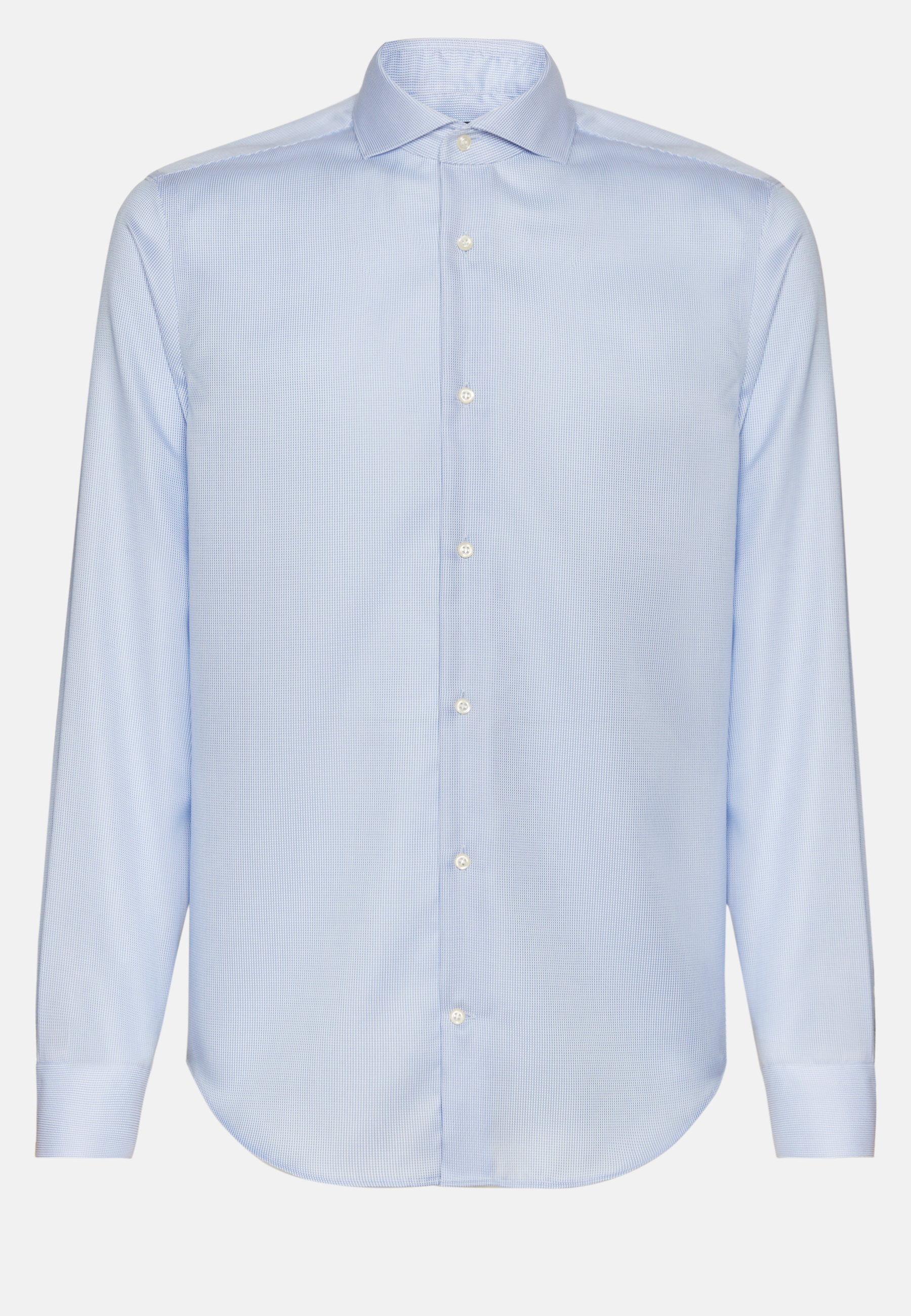 Рубашка из хлопка добби небесно-голубого цвета для спорта и фитнеса – фото №  7