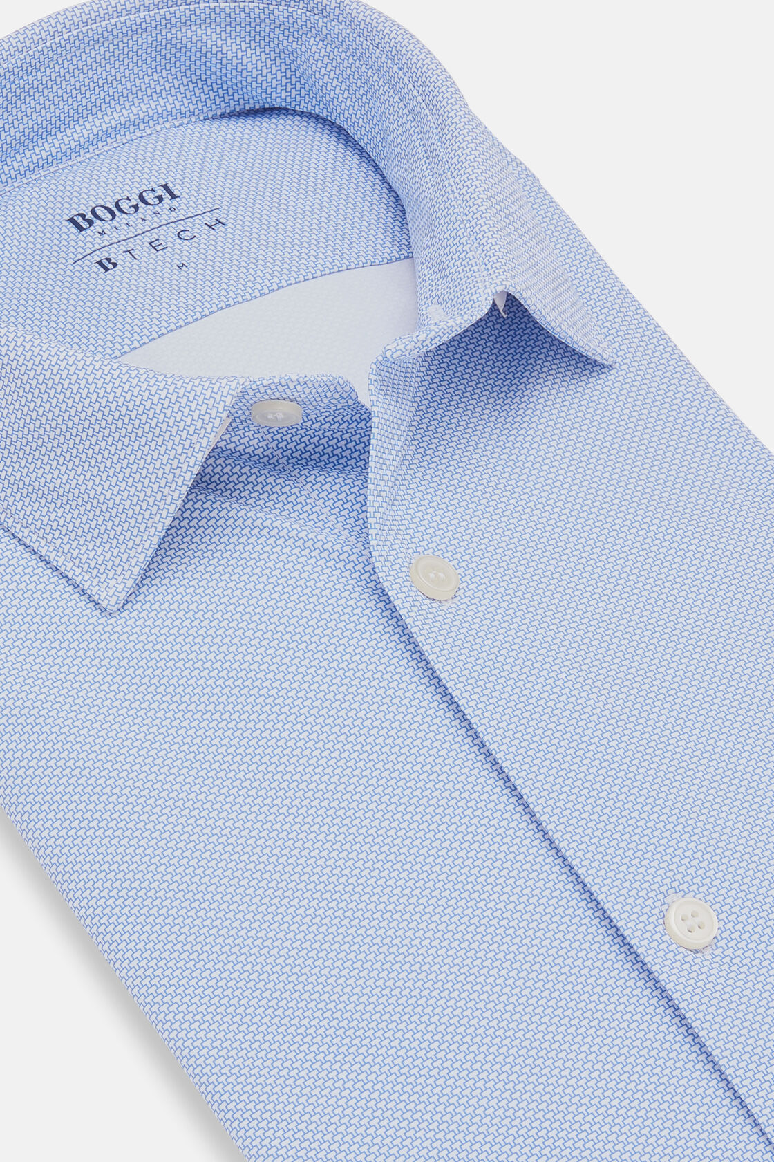 Рубашка Slim Fit небесно-голубого цвета из эластичного нейлона для спорта и фитнеса – фото №  6