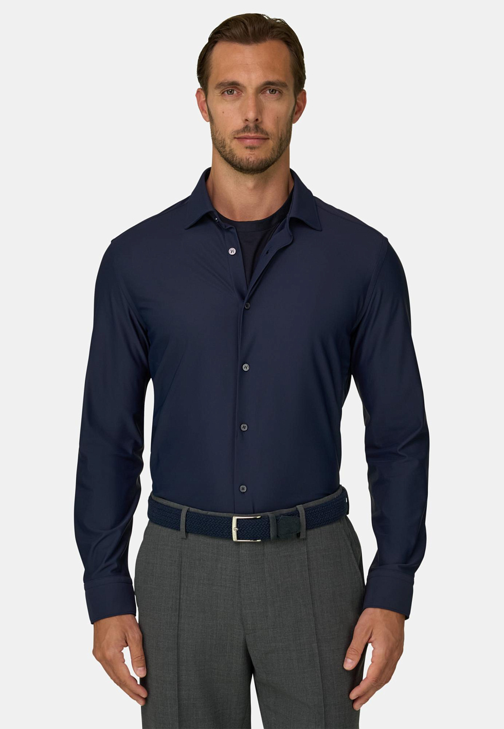 Рубашка приталенного кроя (slim fit) из эластичного нейлона B Tech для спорта и фитнеса – фото №  2