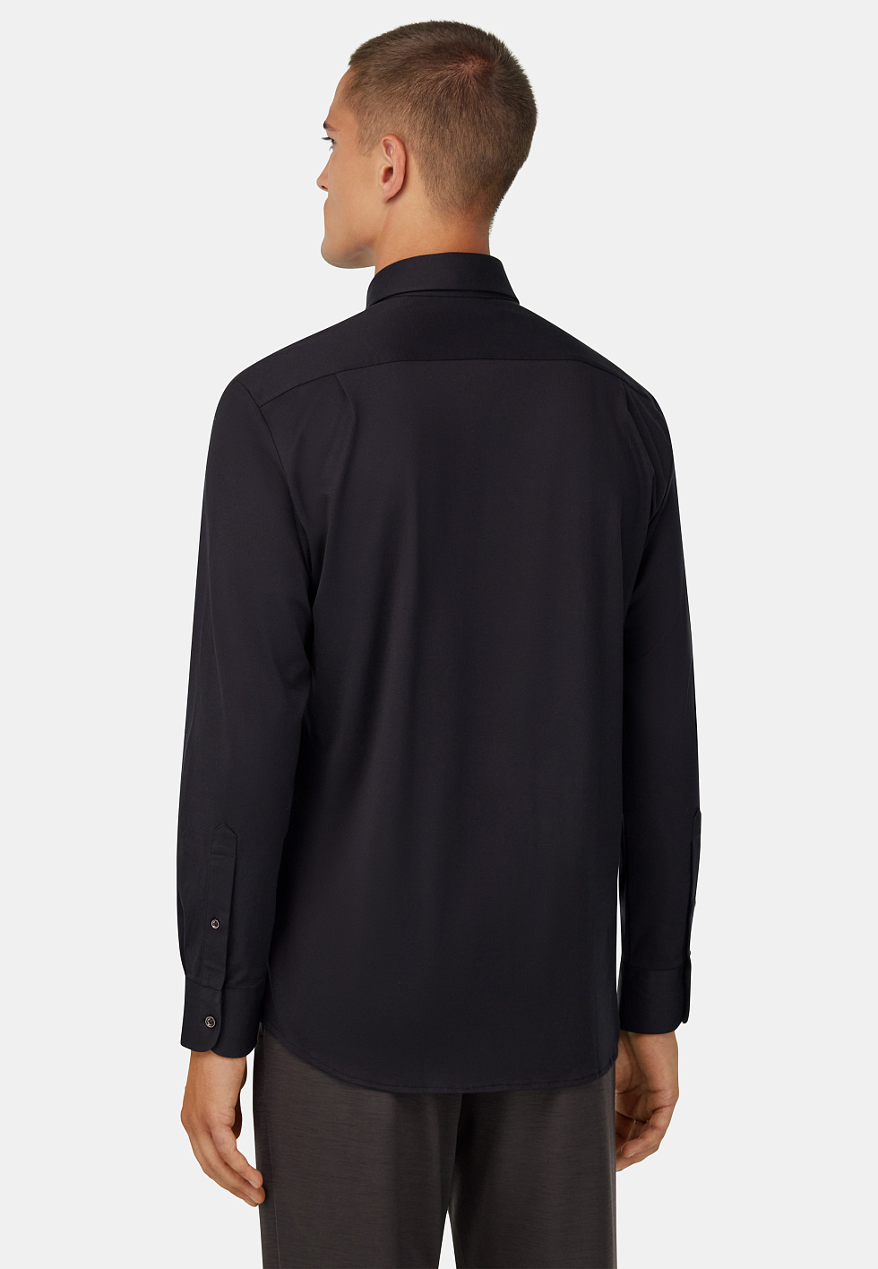 Рубашка прямого кроя из хлопка и шёлка для спорта и фитнеса – фото №  4