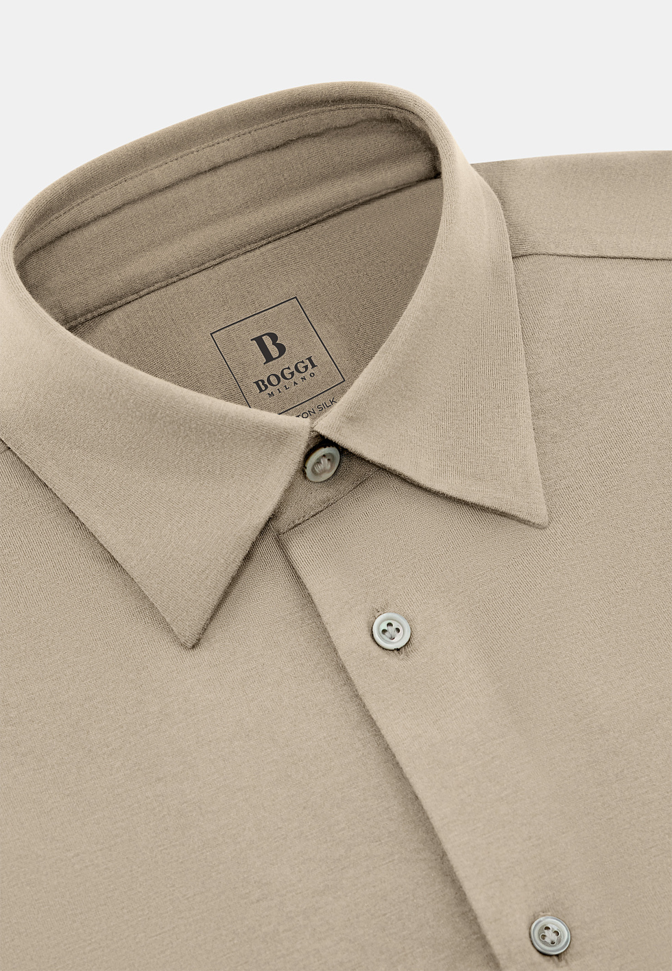 Рубашка прямого кроя из хлопка и шёлка для спорта и фитнеса – фото №  6