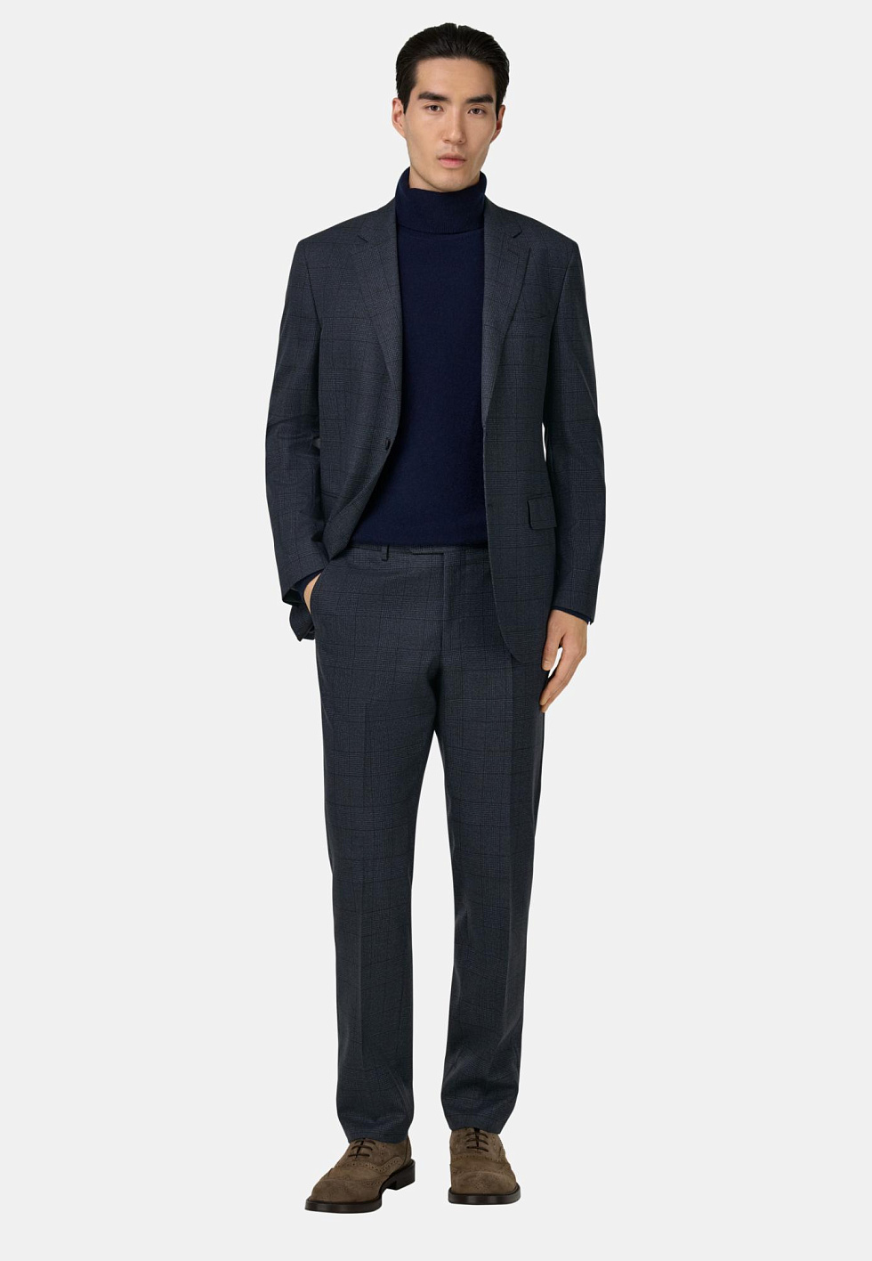Костюм в клетку из чистой шерсти Prince of Wales для спорта и фитнеса – фото №  2