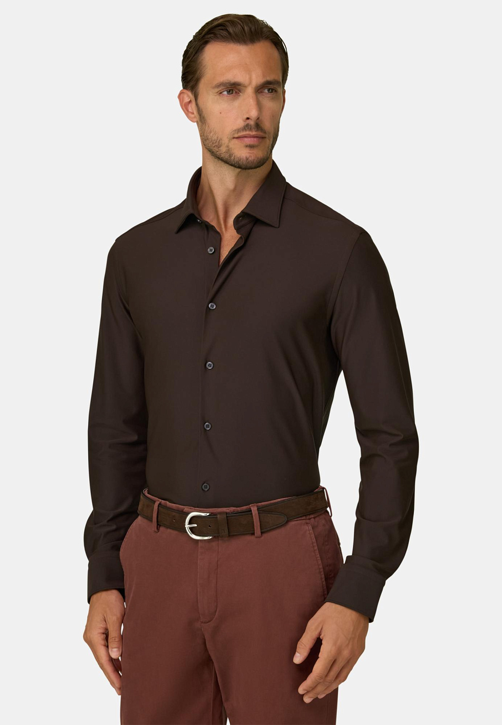 Рубашка приталенного кроя (slim fit) из эластичного нейлона B Tech для спорта и фитнеса – фото №  2