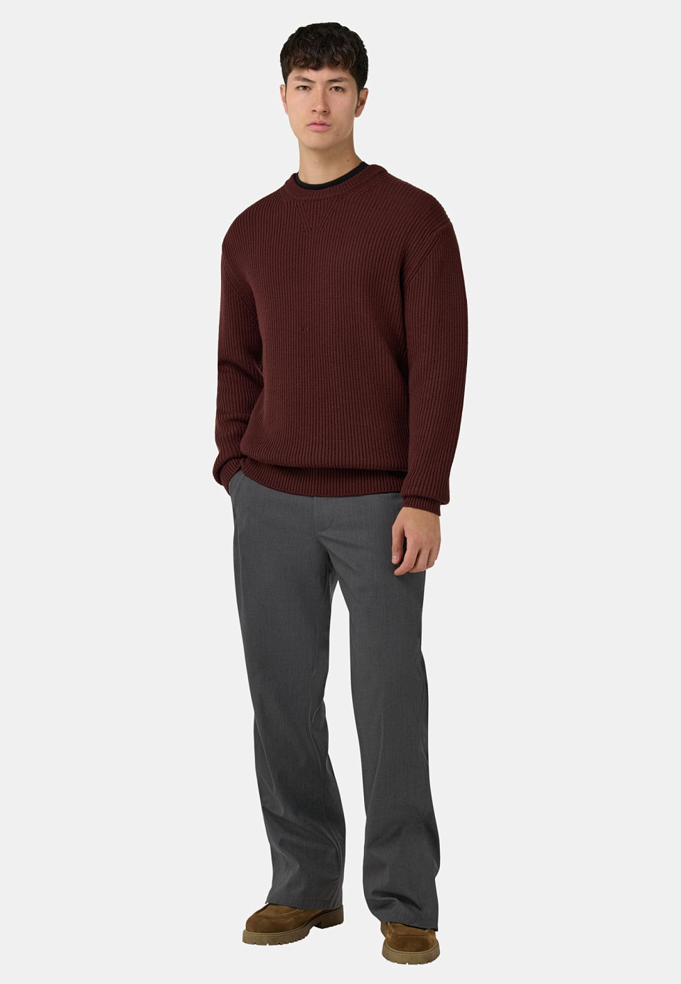 Джемпер с круглым вырезом из мериносовой шерсти для спорта и фитнеса – фото №  2