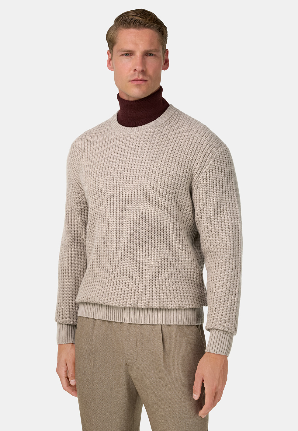 Джемпер с круглым вырезом из мериносовой шерсти для спорта и фитнеса – фото №  3