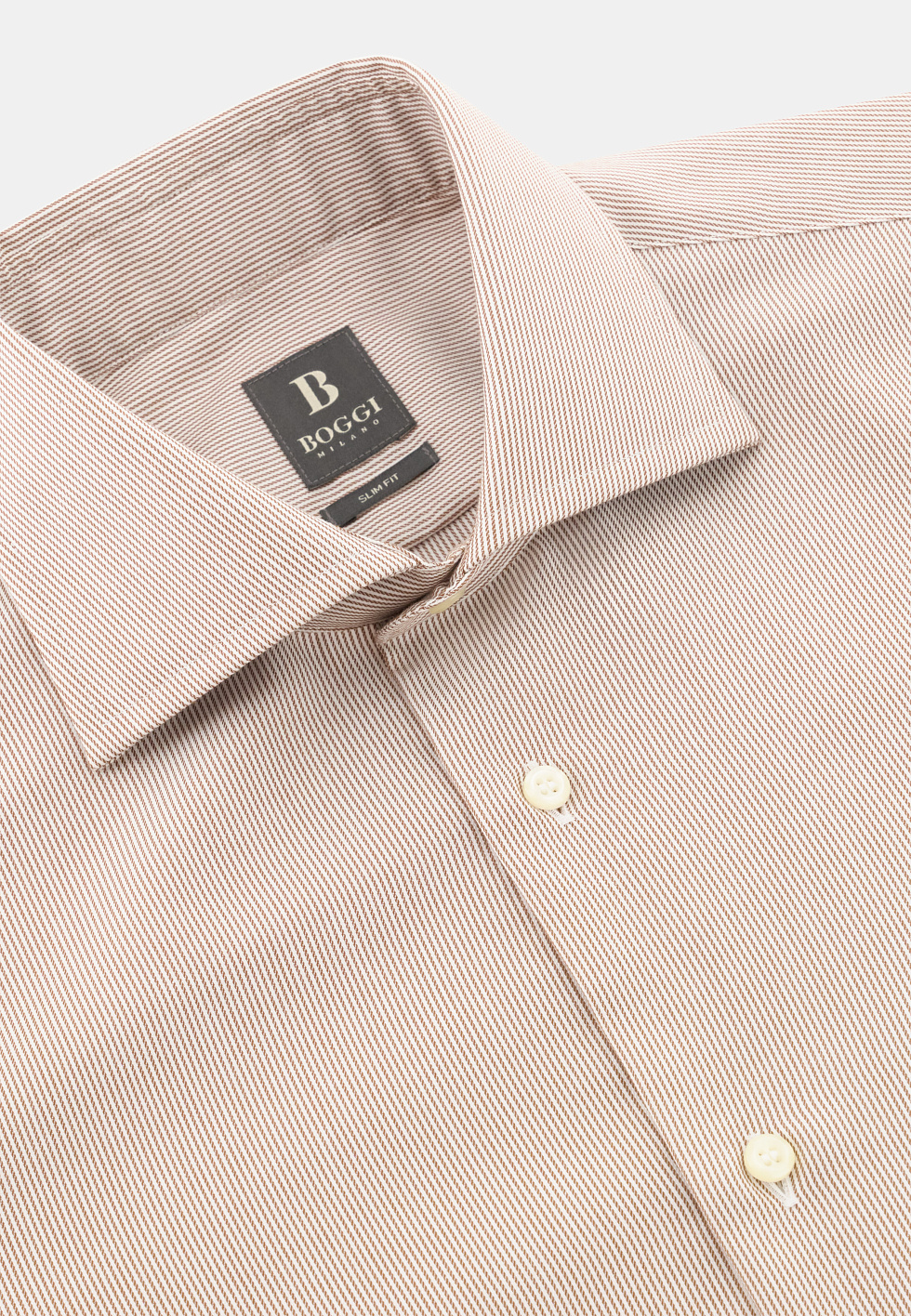 Рубашка немнущаяся в полоску из хлопка приталенного кроя для спорта и фитнеса – фото №  6