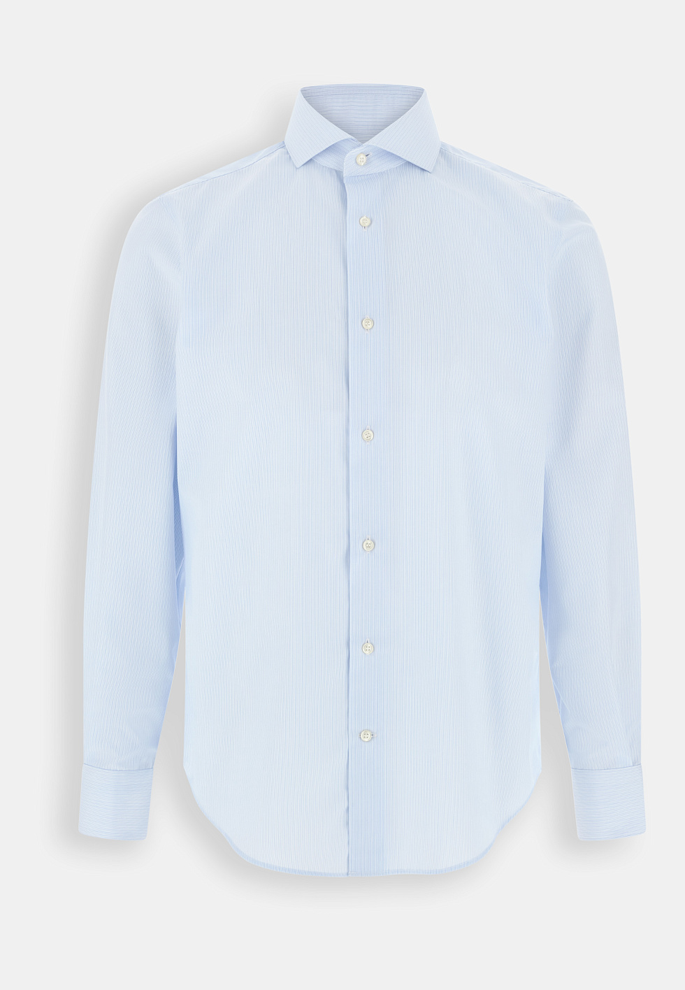 Рубашка из хлопка в полоску немнущаяся, приталенный крой (slim fit) для спорта и фитнеса – фото №  8