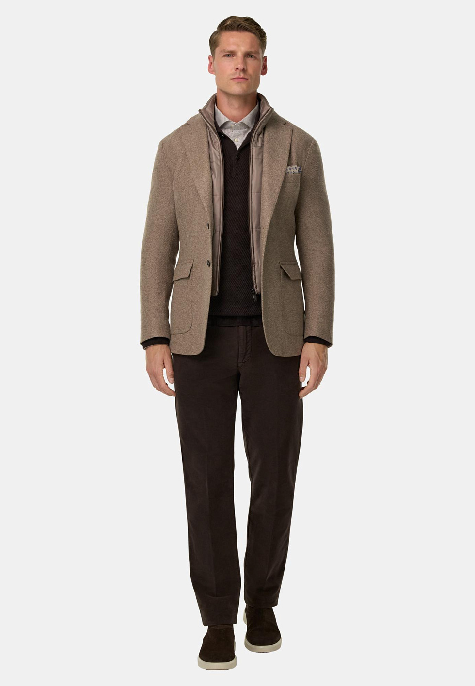 Пиджак из смесовой шерсти с жилетом для спорта и фитнеса – фото №  2