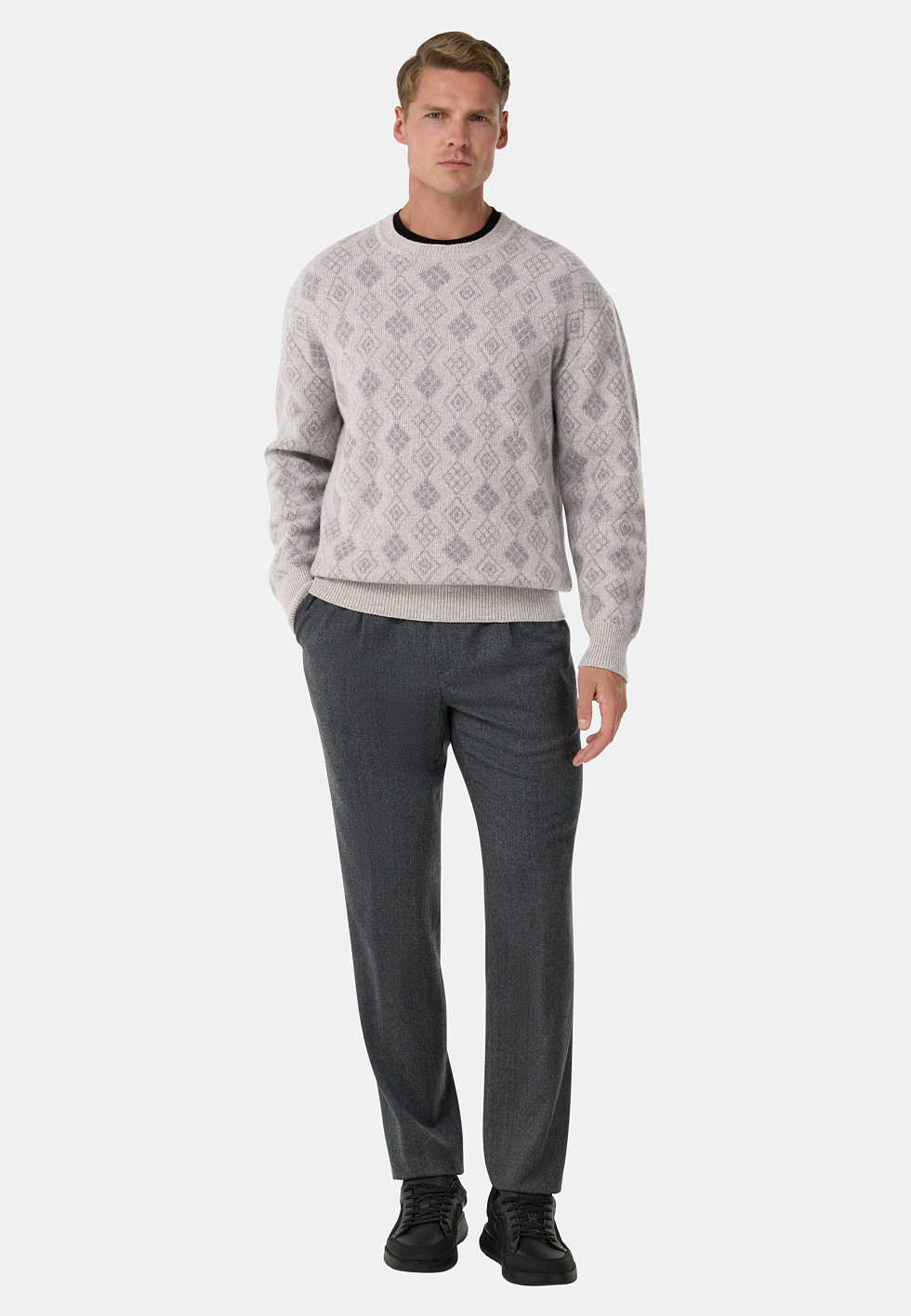 Джемпер с круглым вырезом из мериновой шерсти для спорта и фитнеса – фото №  2