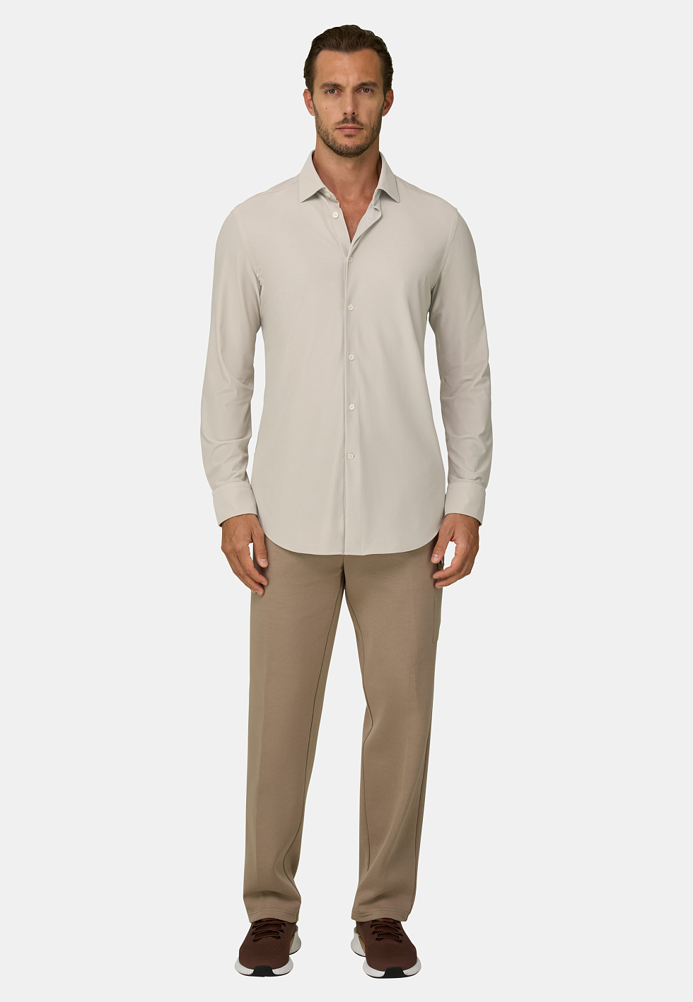 Рубашка приталенного кроя (slim fit) из эластичного нейлона B Tech для спорта и фитнеса – фото №  3