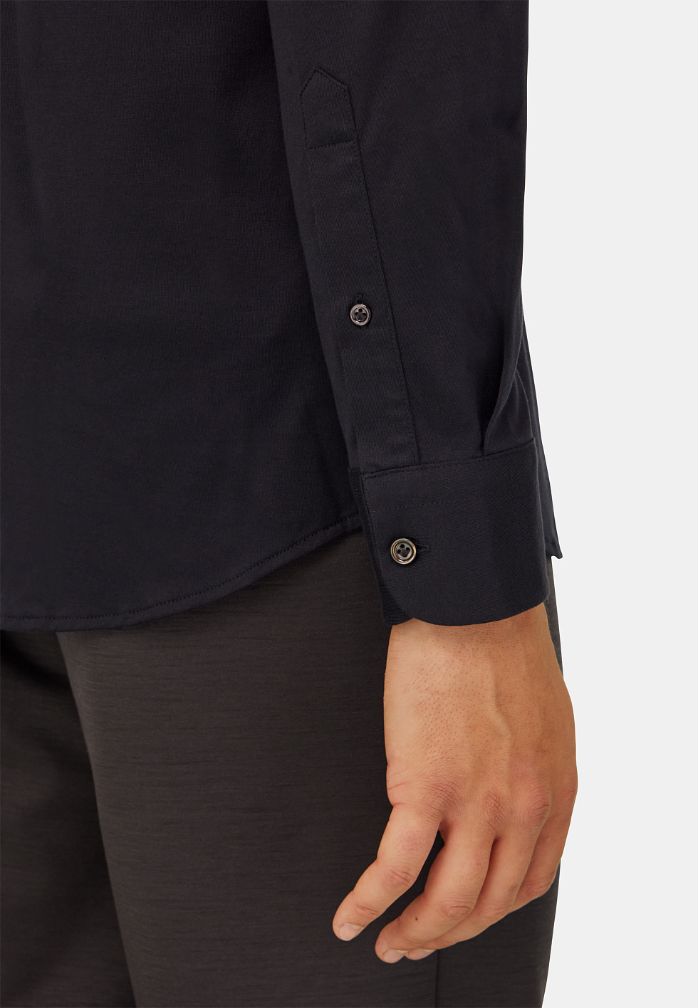 Рубашка прямого кроя из хлопка и шёлка для спорта и фитнеса – фото №  5