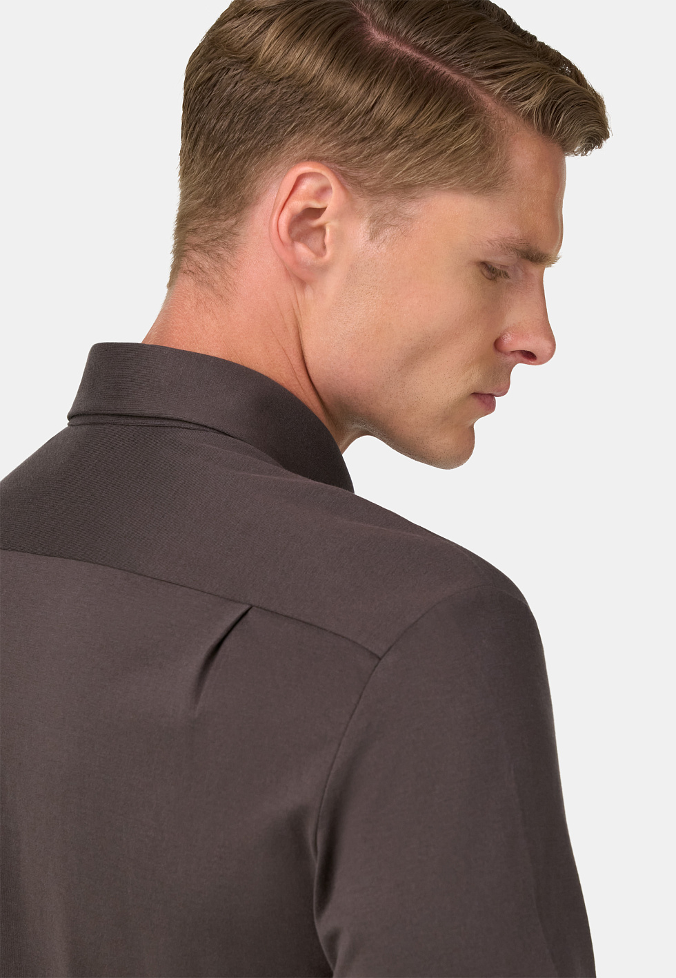 Рубашка прямого кроя из хлопка и шёлка для спорта и фитнеса – фото №  4