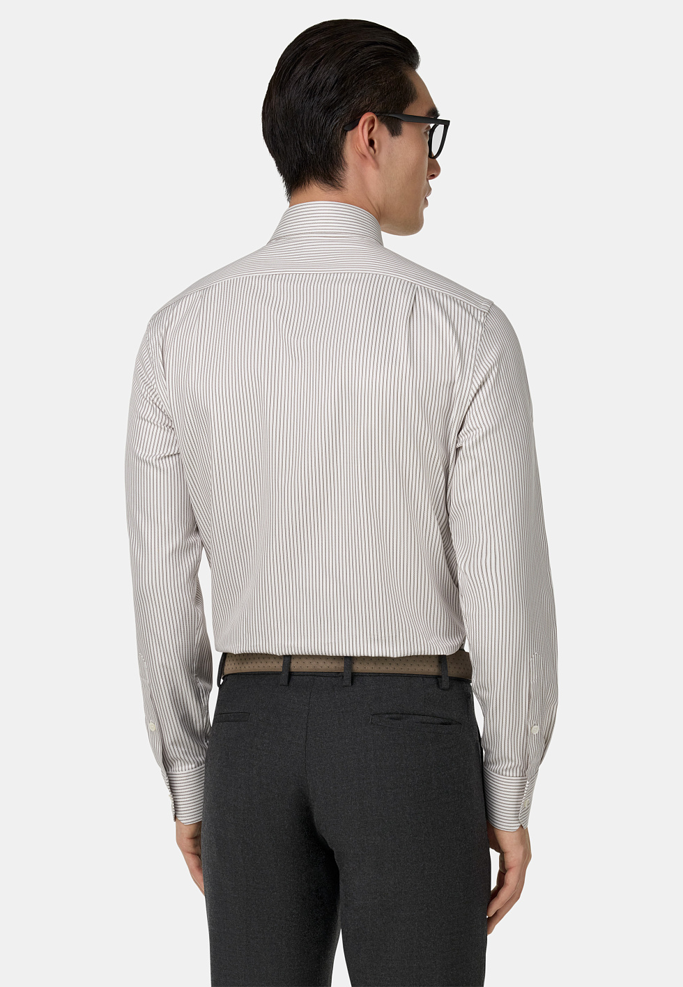 Рубашка из хлопка в полоску Regular Fit для спорта и фитнеса – фото №  4