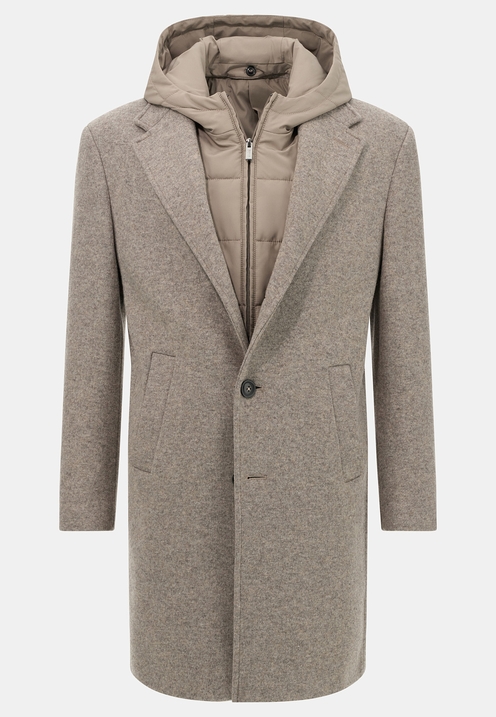 Пальто из шерстяного джерси с жилетом для спорта и фитнеса – фото №  6