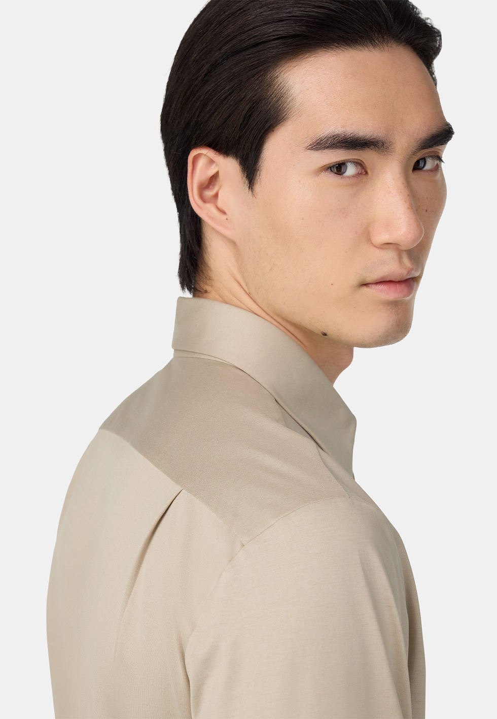 Рубашка прямого кроя из хлопка и шёлка для спорта и фитнеса – фото №  5