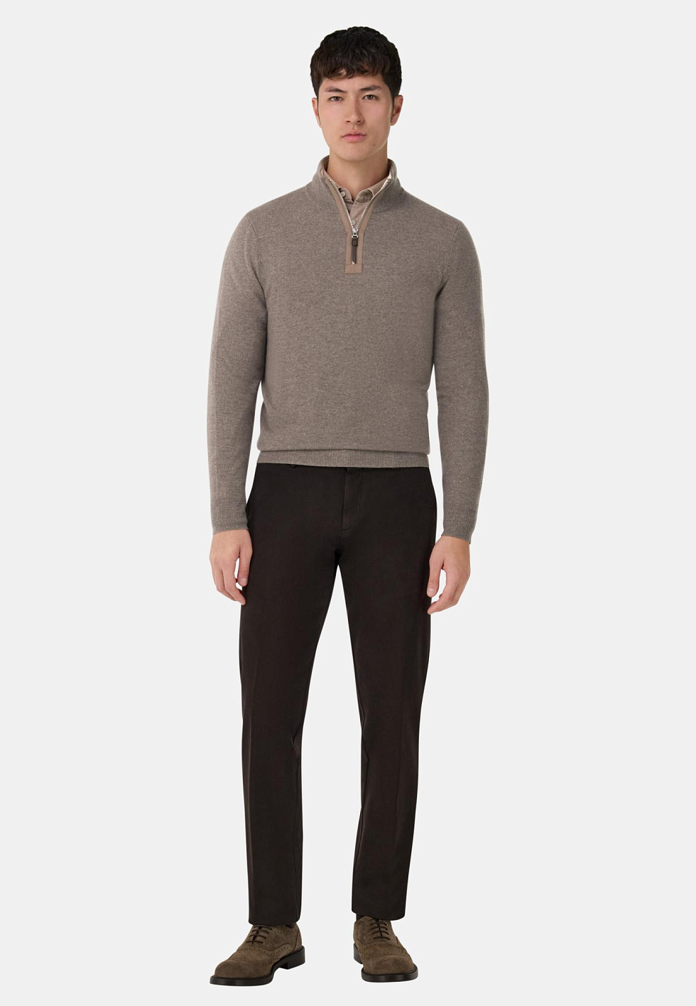 Кашемировый джемпер с молнией для спорта и фитнеса – фото №  2