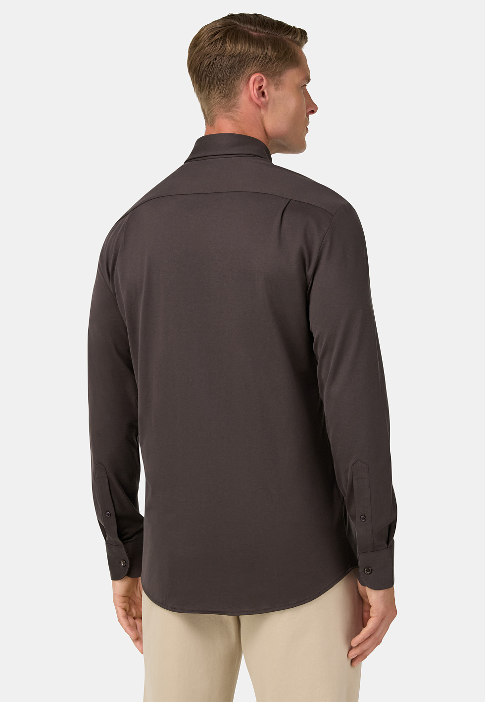 Рубашка прямого кроя из хлопка и шёлка для спорта и фитнеса – фото №  3