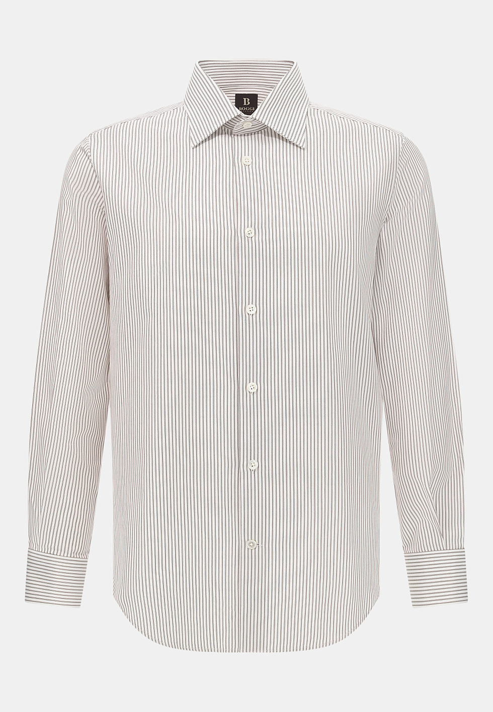 Рубашка из хлопка в полоску Regular Fit для спорта и фитнеса – фото №  7