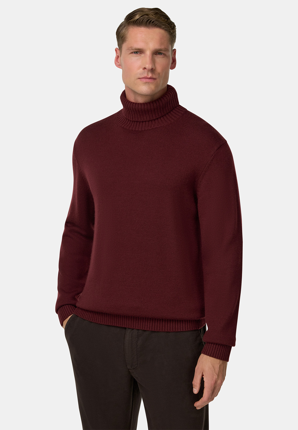 Свитер с воротником-стойкой из мериносовой шерсти для спорта и фитнеса – фото №  3