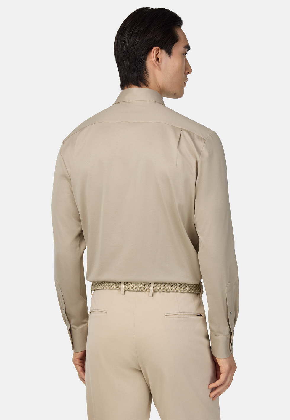 Рубашка из хлопка и шёлка, классический крой для спорта и фитнеса – фото №  4