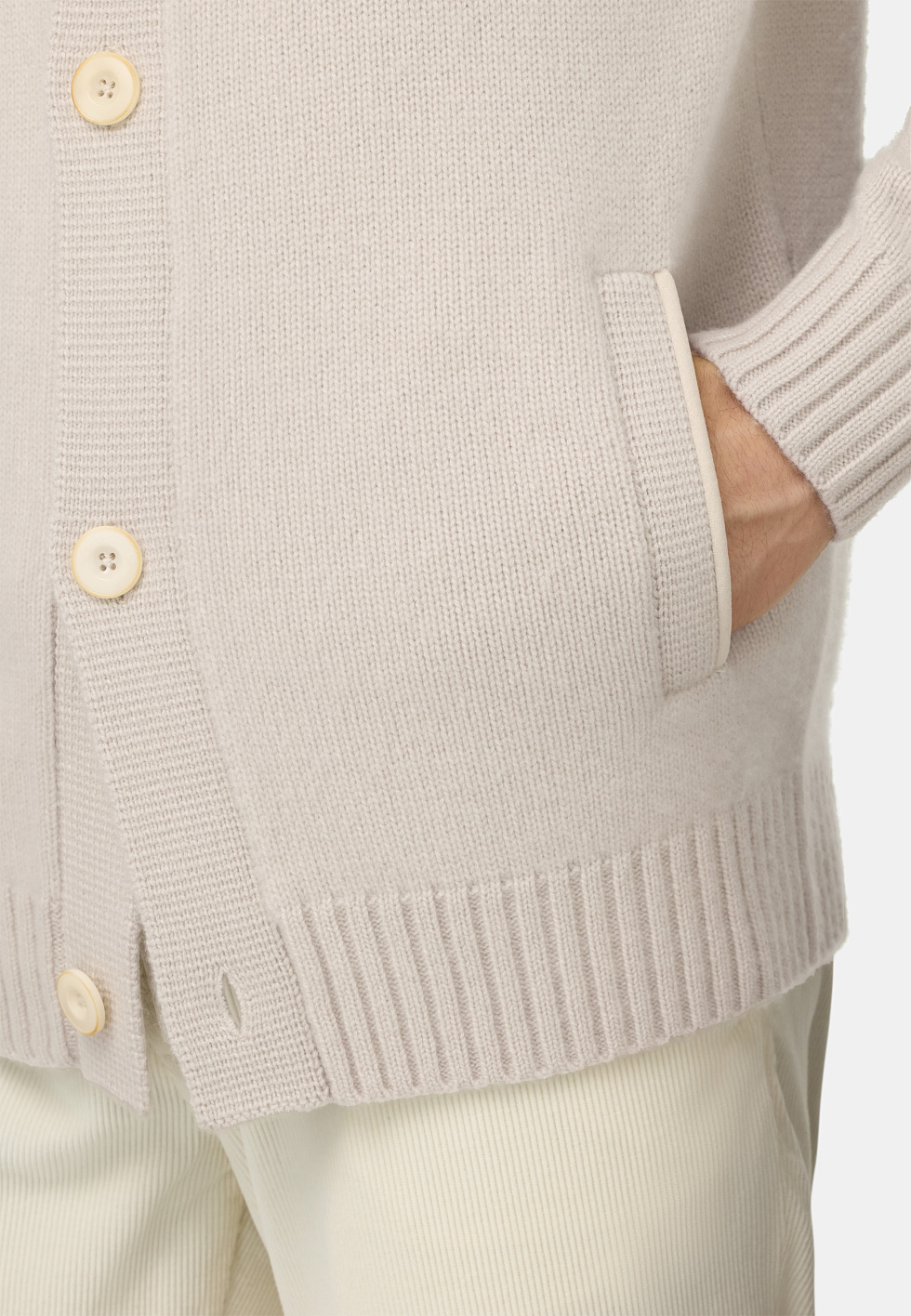 Вязаный кашемировый кардиган для спорта и фитнеса – фото №  5