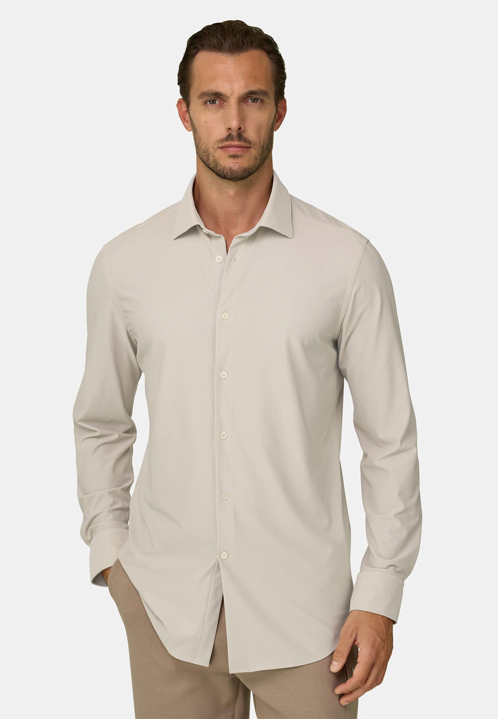 Рубашка приталенного кроя (slim fit) из эластичного нейлона B Tech для спорта и фитнеса – фото №  2