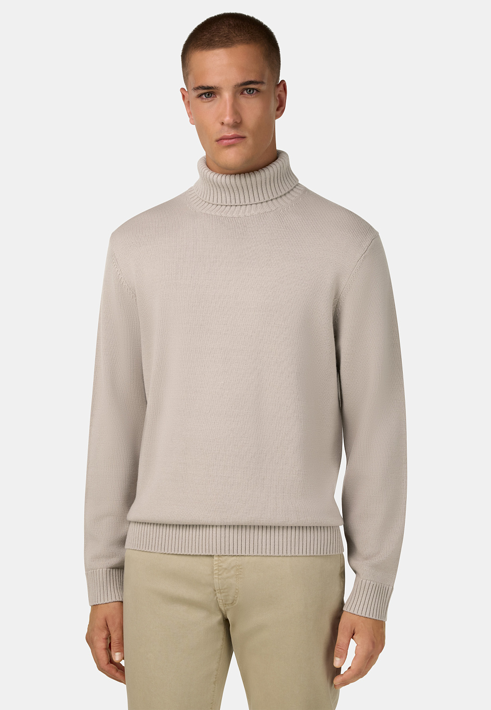 Свитер с воротником-стойкой из мериносовой шерсти для спорта и фитнеса – фото №  3