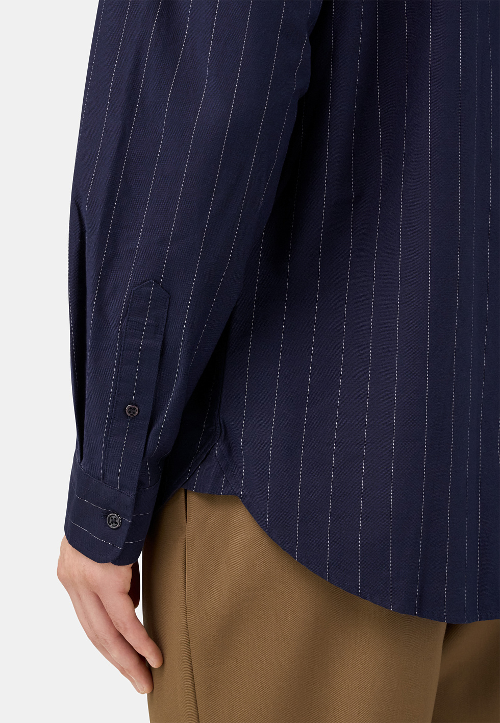 Рубашка в полоску Oxford из хлопка классического кроя для спорта и фитнеса – фото №  5