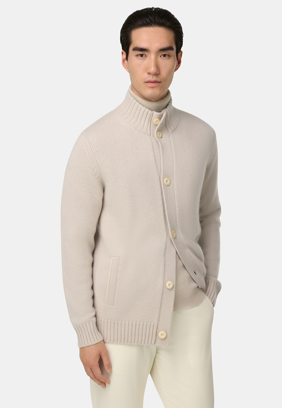 Вязаный кашемировый кардиган для спорта и фитнеса – фото №  3