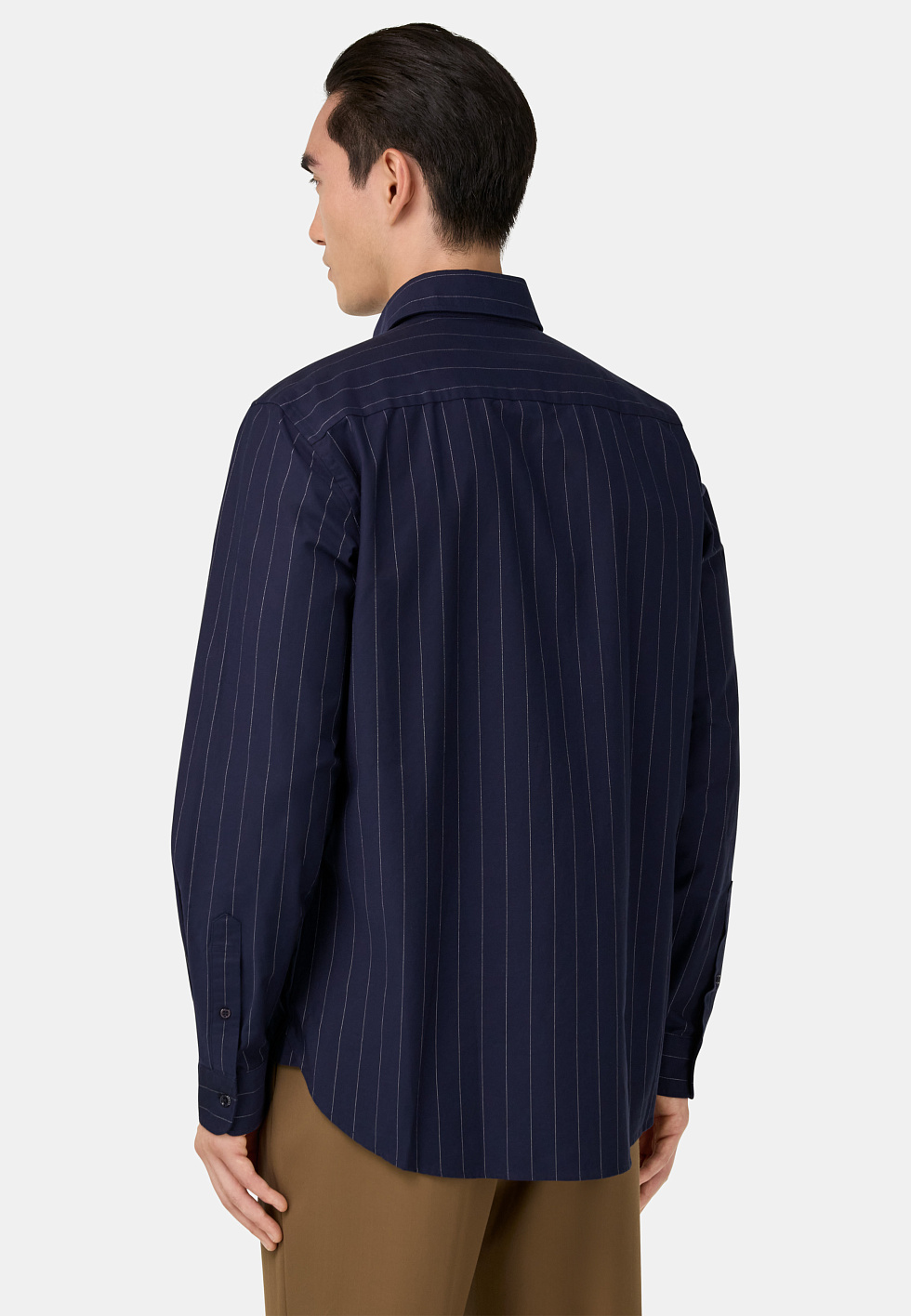 Рубашка в полоску Oxford из хлопка классического кроя для спорта и фитнеса – фото №  4